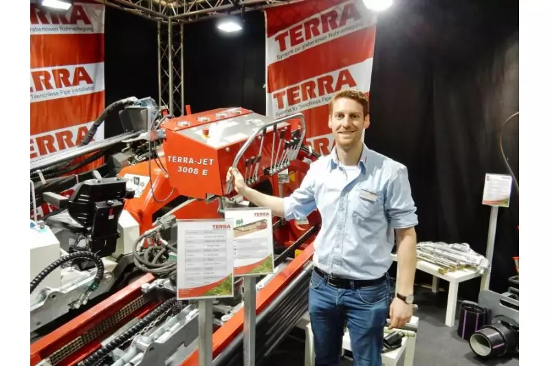 Freute sich über das Heimspiel und viele gute Gespräche: Benjamin Jenne, Leiter Vertrieb Deutschland bei der Firma Terra, einem Spezialisten für grabenlose Bohrsysteme.