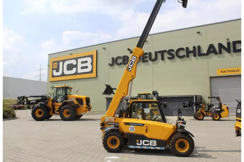 Elektrisch betriebene Arbeitsmaschinen standen im Zentrum der Produktpräsentation in der JCB Deutschlandzentrale in Frechen. Quelle: Michael Schulte