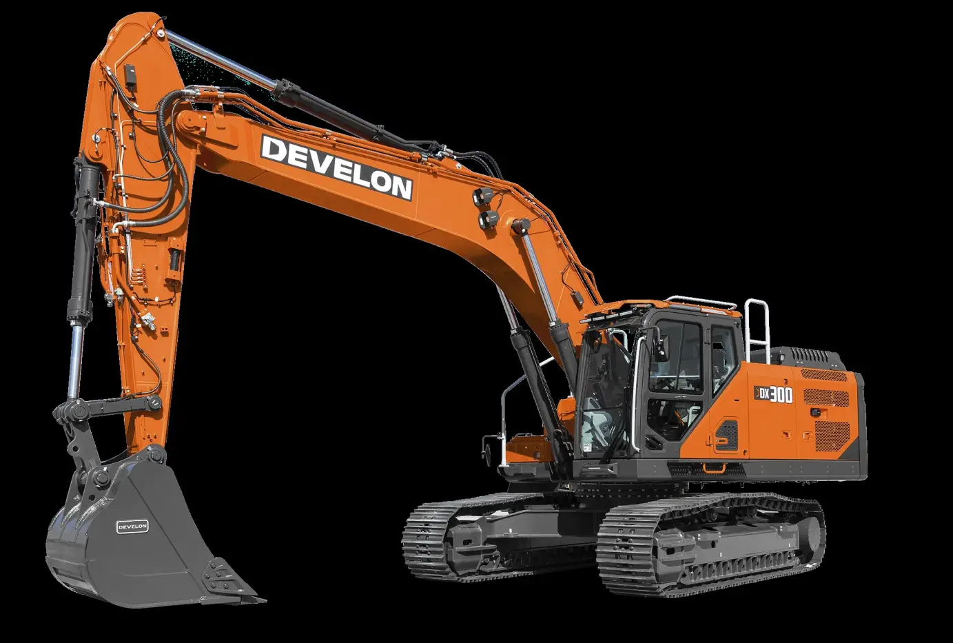  Dank seiner hervorragenden Schalldämmung beträgt der Geräuschpegel des DX300LC-9 nur 67 dBA und damit rund 3 Dba weniger als andere Maschinen im 30-Tonnen-Segment.