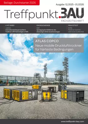 TreffpunktBau Ausgabe 2025/12: A+A 2025, Agritechnica, Durchstarter 2026. Jetzt lesen.