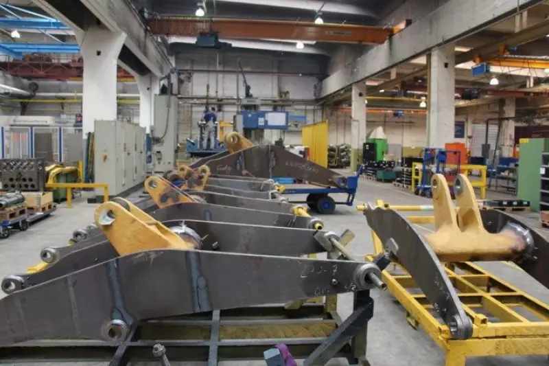 Die Radlader Produktionsstraße.