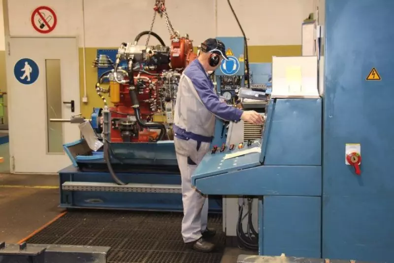 Der Komatsu Getriebeprüfstand.