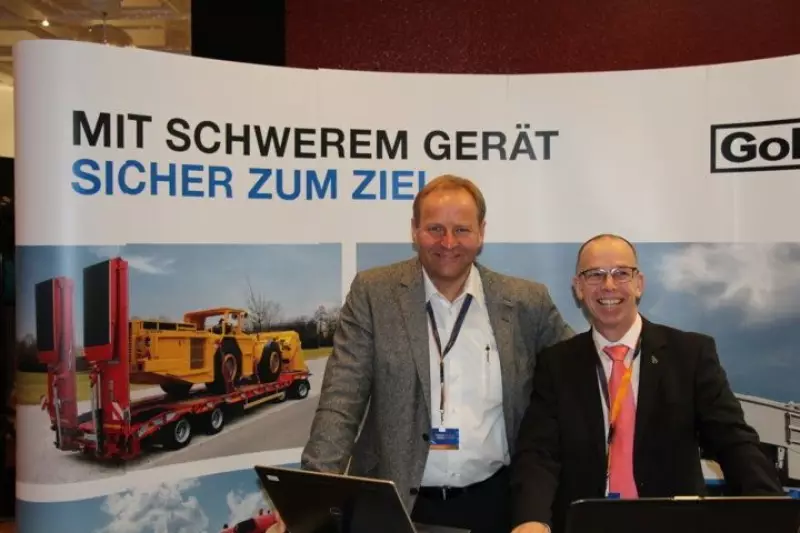 Eine feste Größe seit Jahren bei der VDBUM-Tagung. Der Goldhofer Stand informierte über seine Schwerlastlösungen.