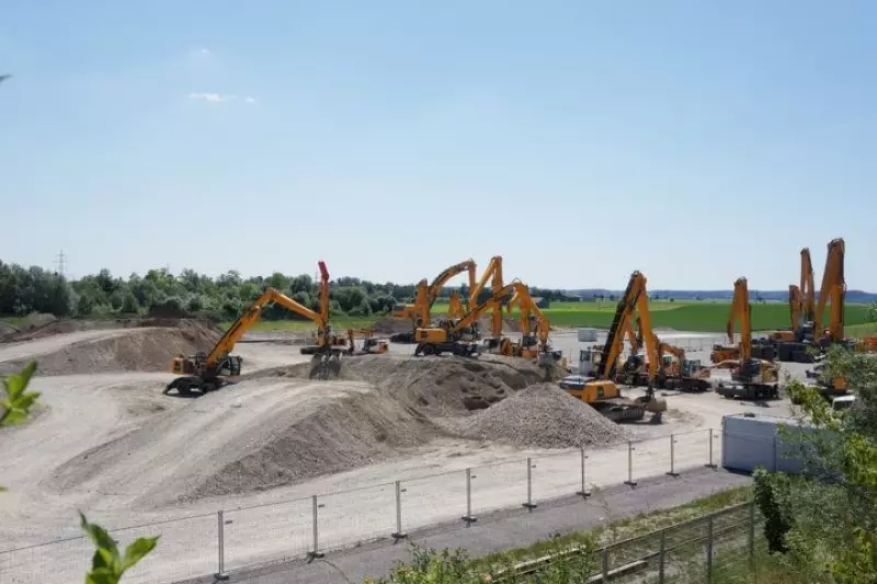 Das Testgelände für Mobilbagger und Umschlagmaschinen der Liebherr-Hydraulikbagger GmbH in Kirchdorf.