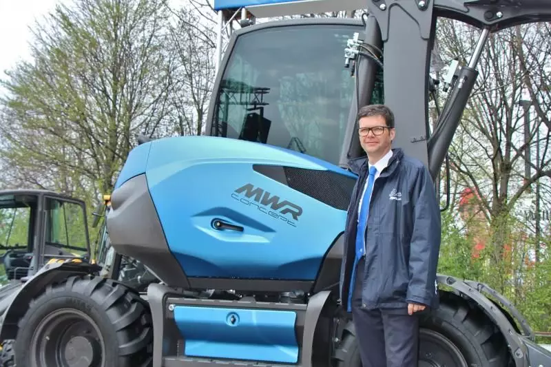 Ein Gewinner der Bauma, die Firma Mecalac mit ihrem MWP, präsentiert durch Jan Lawrenz.