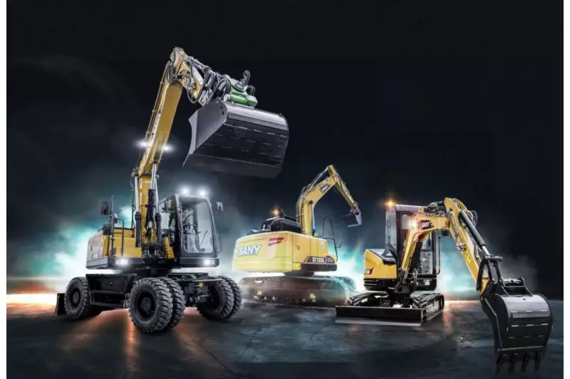 Sany bringt diesmal 24 Ausstellungsstücke mit zur bauma. Darunter acht Bagger, davon ein elektrischer, große Radlader sowie Teleskoplader. Quelle: Sany