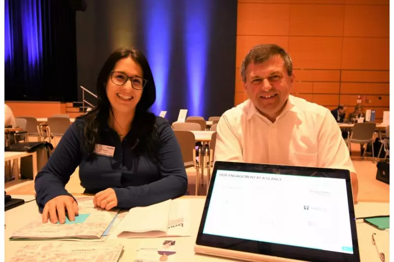 Julia Amstler und Johann Peneder erklärten uns, dass es bei Umdasch Group Ventures auf der bauma um nichts Geringeres als die Zukunft des Bauens gehen wird.