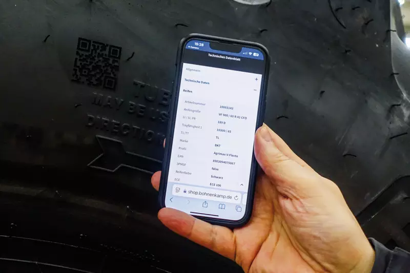 Mit der digitalen Lösung „Wheel-ID“ lassen sich produktspezifische Reifendaten per QR-Code direkt auf der Baustelle abrufen – für mehr Transparenz und Effizienz. Quelle: Treffpunkt.Bau