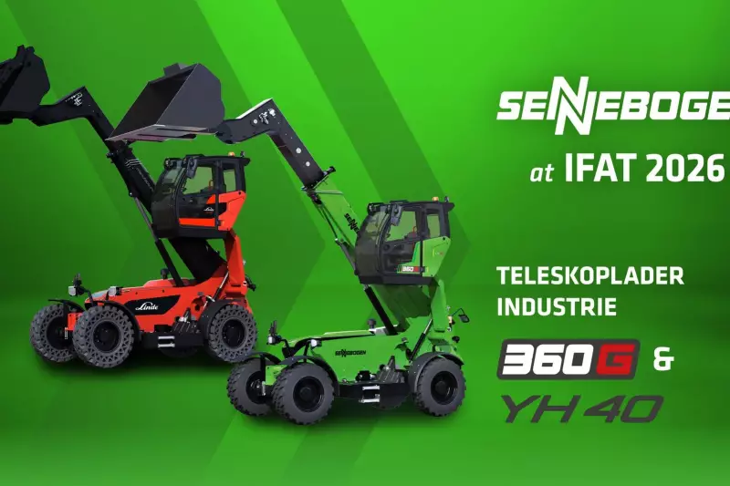 Auf dem Messestand in der Halle C5, Stand Nr. 451/551 zeigt SENNEBOGEN außerdem seine flexiblen und leistungsstarken Teleskoplader in der SENNEBOGEN-grünen und LINDE-roten Variante.