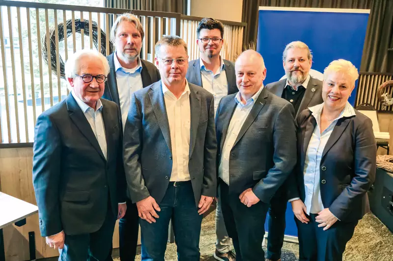 Der Vorstand des Fachverbandes Betonbohren und -sägen 2026 (v. l.): Dr. Reiner Schulze, Dirk Affeld, Oskar Achatz, Florian Wiefel, Manfred Witzke, Michel Findeis und Britta Keinemann. Quelle: Fachverband Betonbohren und -sägen Deutschland e. V.
