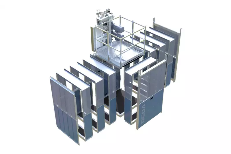 Das modulare Konzept ermöglicht eine Erweiterung der Grundbühne durch einzeln anpassbare Module, wahlweise auf der A- und B-Seite oder auf der C-Seite. Quelle: Geda