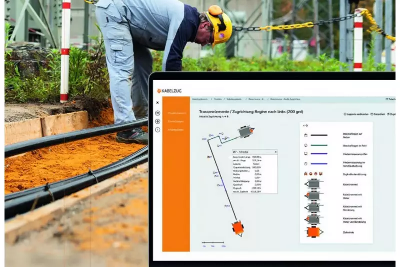 Mit dem neuen Kabelzugberechnungsprogramm können Kabelzugkräfte schnell und einfach berechnet werden – egal ob in geraden Zugstrecken, in Bögen, bei Hindernis-querungen, im offenen Graben oder beim Einzug in Rohre. Foto: GLT