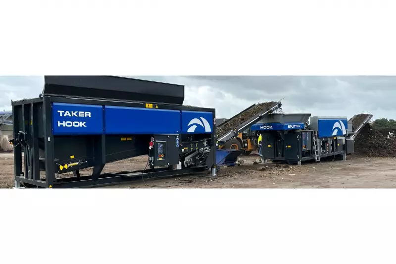 Die Annahmedosiersysteme der Taker-Baureihe stellen lose Materialien wie Kompost, Holz, Biomasse, Abfall, Metall, Steine oder Schrott optimal dosiert dem nächsten Arbeitsgang zur Verfügung. Quelle: Anlagenbau Günther
