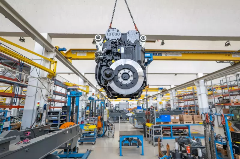 Das leistungsverzweigte ZF-Getriebe vor dem Einbau in die XPower-Jubiläumsmaschine.