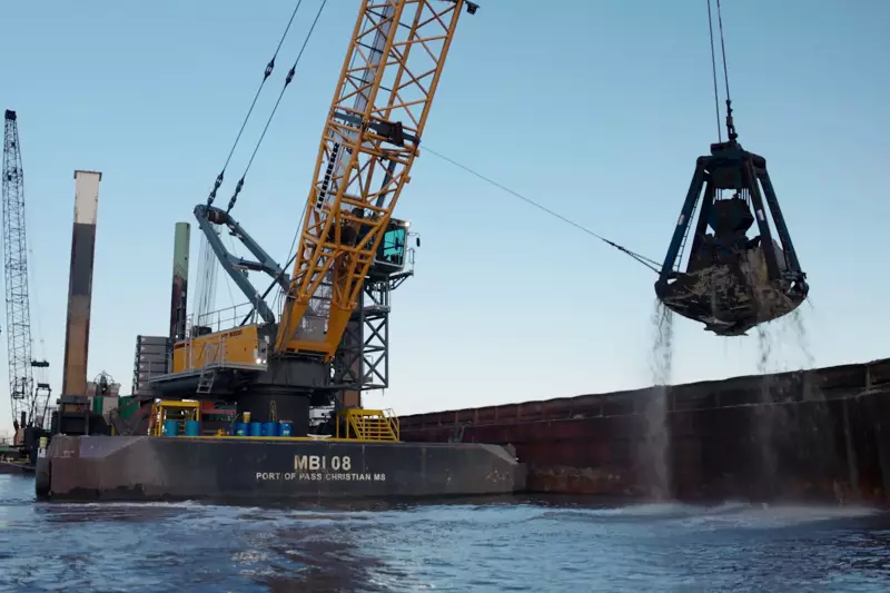 Der Liebherr-Seilbagger-HS 8300.1 im Dredging-Einsatz an der Golfküste, USA.
