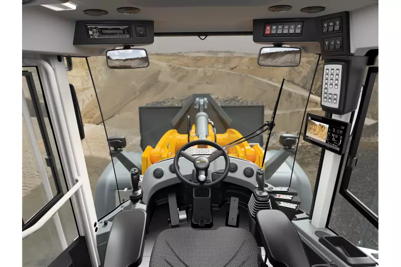 Die großzügig gestaltete Kabine der XPower-Radlader bietet hervorragende Sichtverhältnisse.

