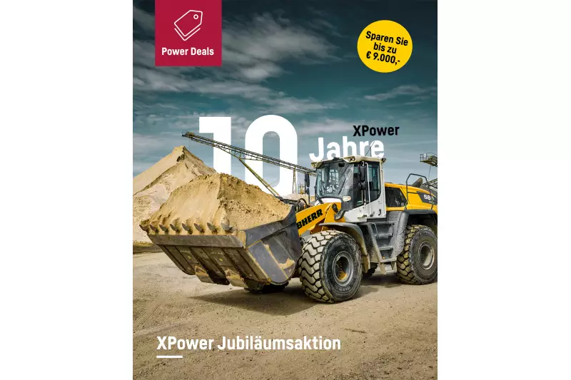 Anlässlich des 10-Jahr-Jubiläums bietet Liebherr bei der Neubestellung eines XPower-Radladers samt Anbauwerkzeug einen Preisnachlass.
