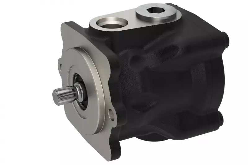 Die „T8MINI“-Flügelzellenpumpe kombiniert altbewährte Denison-Technologie mit innovativen Materialien, um in mobilen Anwendungen hohe Drehzahlen und effiziente Leistung bei geringem Lärm zu erreichen.
