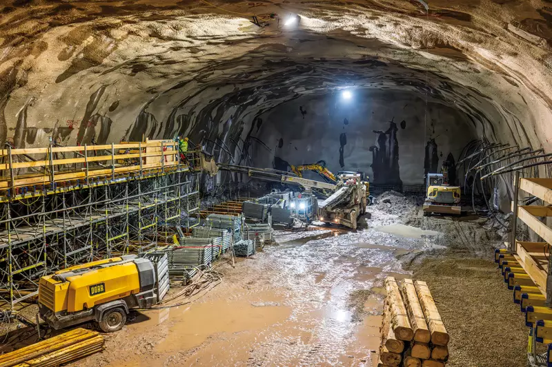 In Forbach baut Porr das Rudolf-Fettweis-Werk zu einem modernen Pumpspeicherkraftwerk um. Die Sicherung der Kaverne markierte dabei einen wichtigen Baufortschritt. Nach Fertigstellung soll das Projekt einen bedeutenden Beitrag zur langfristigen Energieversorgung leisten. Quelle: Porr